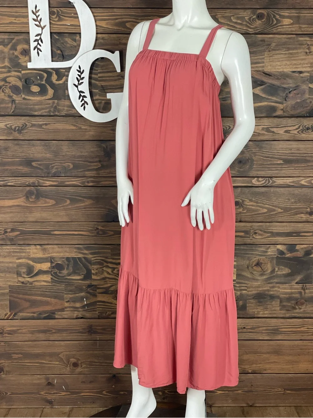 Old Navy | Sleeveless Tie Back Cutout‎ Coral Maci Swing Dress Ruched Peasant
